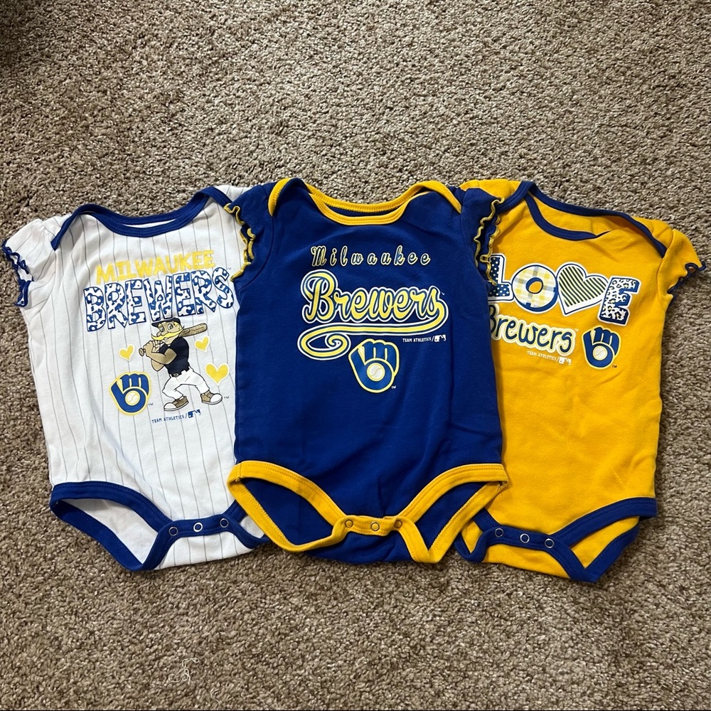 ⚾️Milwaukee Brewers baby girl set